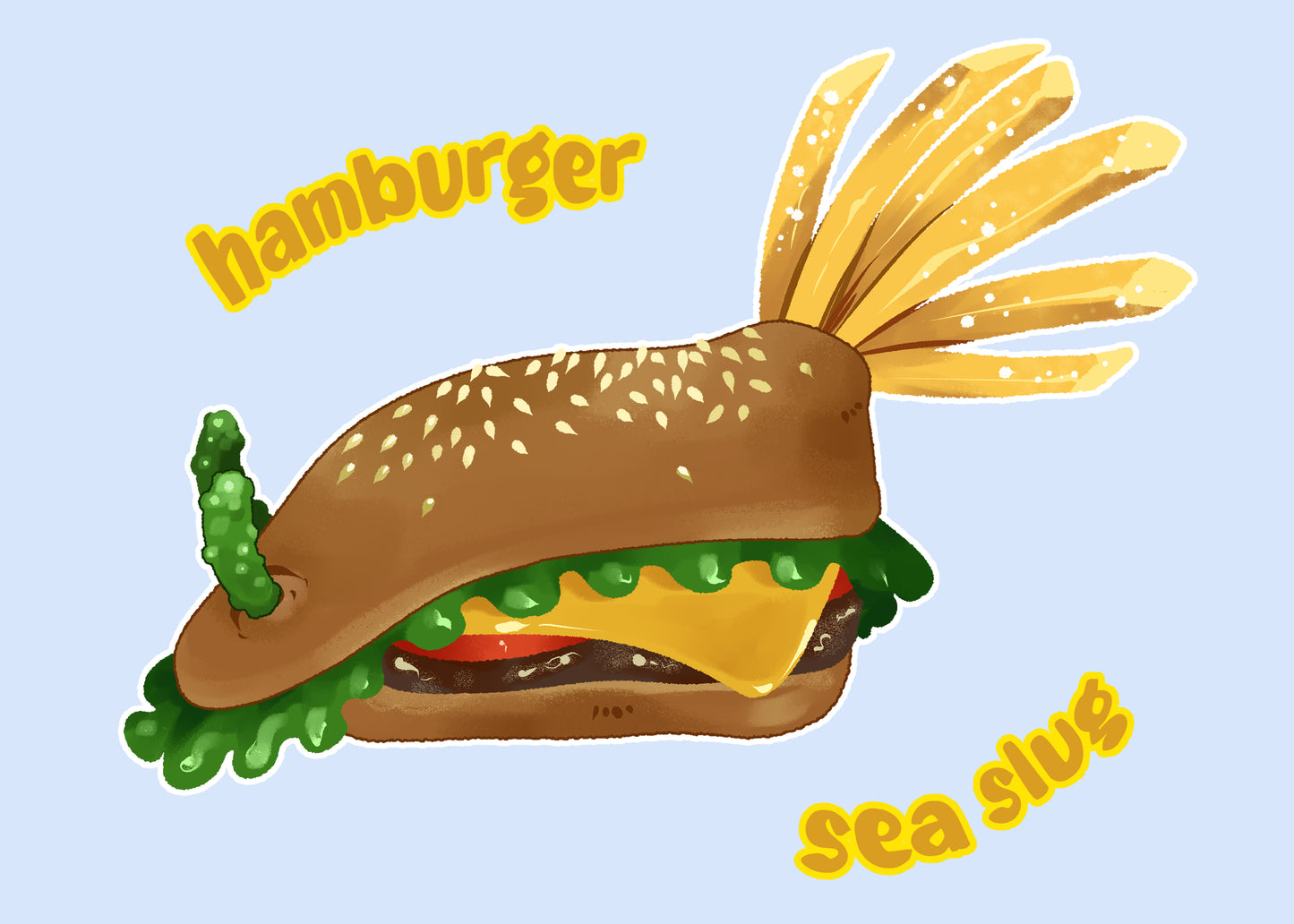 Hamburger Sea Slug (5x7 inches)